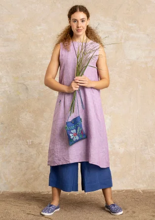 Woven linen dress - powder purple/striped