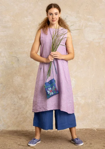 Woven linen dress - powder purple/striped