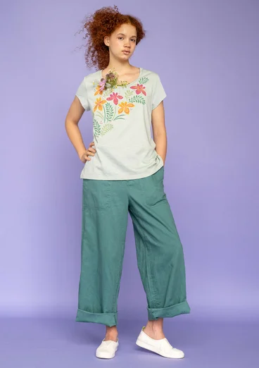 Pantalon tissé « Garden » en coton biologique/lin - absinthe