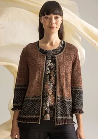 “Naima” cardigan in organic/recycled cotton - chestnut