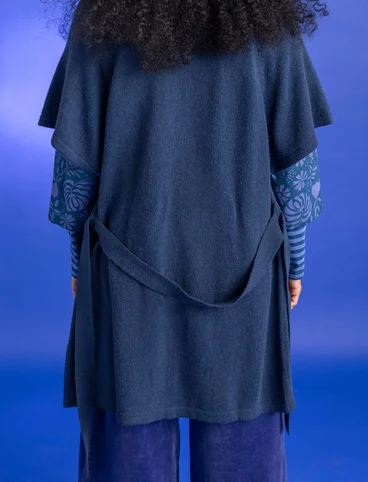 Langstrickjacke aus Alpakagemisch - indigo