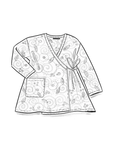 Vevd kimono «Cumulus» i bomull - vit