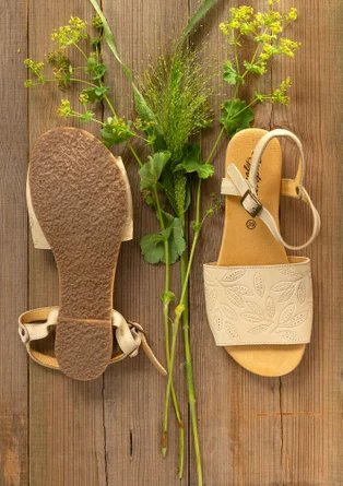 Sandalen „Savanna“ aus Nubukleder - hafer