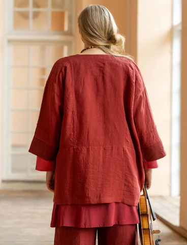 “Andante” indoor jacket in linen - red curry