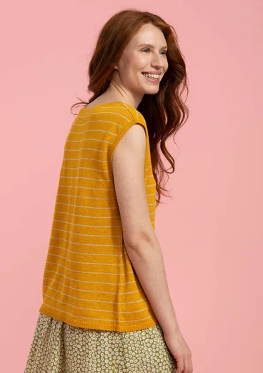 Linen knit tank top - gold ochre