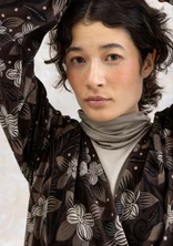 “Cornus” velour cardigan in organic cotton/recycled polyester - dark chokolate