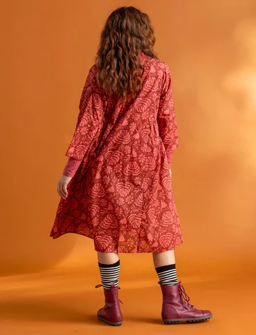 Woven “Hedda” dress in organic cotton - rust/patterned