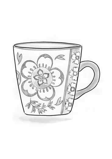 Tasse „Petals“ aus Keramik - staubgrün