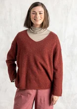 Nubby sweater in a lambswool blend - red curry/melange