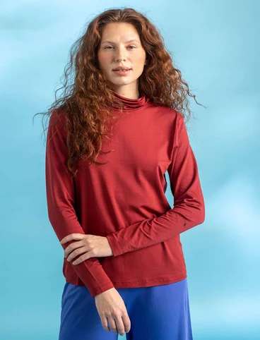 Lyocell/spandex jersey turtleneck - agate red