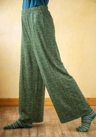 “Aurora” jersey pants in organic cotton/modal/spandex - peacock green