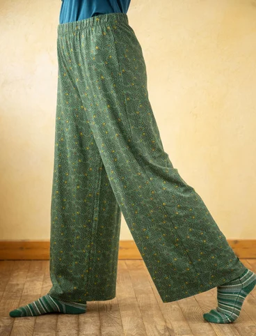 “Aurora” jersey pants in organic cotton/modal/spandex - peacock green