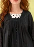 “Agnes” woven artist’s blouse in organic cotton (black S)