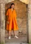 Woven linen dress (orange  S)