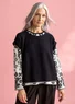 Sleeveless “Edna” Bästis sweater in recycled cotton (black/black XS)