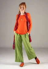 Woven pants in organic cotton/linen - cicada