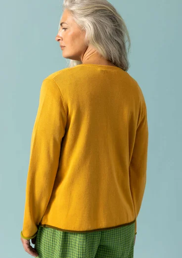 Organic/recycled cotton cardigan - light ochre