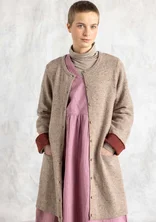 Long cardigan in lambswool blend - mole/melange