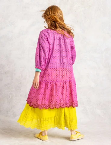 Vevd kjole «Lilly» i økologisk bomull - villrose