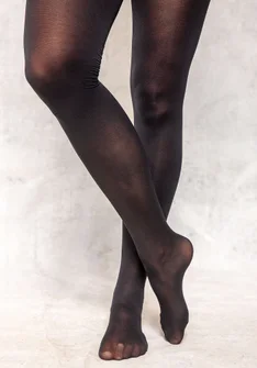 Solid-colour tights made from recycled polyamide - black