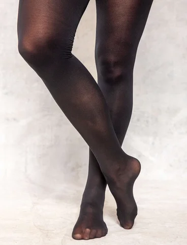 Solid-colour tights made from recycled polyamide - black