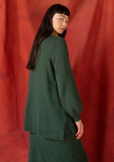 “Vinternatt” knit tunic in an alpaca blend - dark green