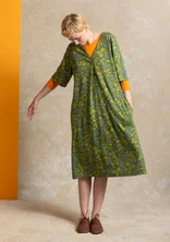 “Ophelia” jersey dress in organic cotton/modal - rosemary/patterned