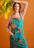 “Sunflower” apron in organic cotton/linen (turquoise One Size)