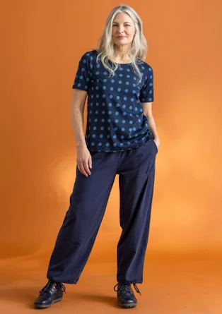 Pantalon en jersey de coton biologique/élasthanne - indigo foncé