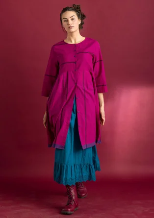 Woven “Ava” dress in organic cotton - hibiscus