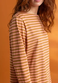 Striped essential top in organic cotton - curry/lily