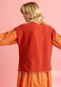 Sleeveless “Edna” Bästis sweater in recycled cotton - copper