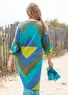 “Cape” knit dress in organic cotton (flax blue S)