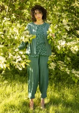 Vevd bukse i økologisk bomullsdobby1 - opalgrønn