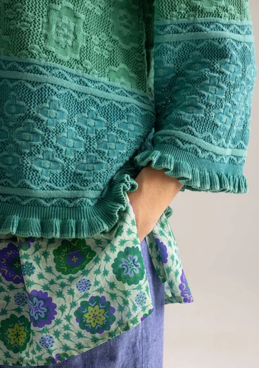 “Naima” cardigan in organic/recycled cotton - malachite