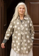 “Lovisa” patterned organic cotton/linen shirt - mole