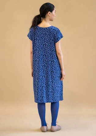 Jerseykleid „Jane“ aus Bio-Baumwolle/Elasthan - dunkellupine-gemustert