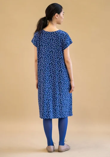 Robe "Jane" en jersey de coton biologique/élasthanne - lupin foncé/motif