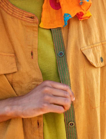 Woven “Safari” dress in organic cotton/linen - burnt sienne