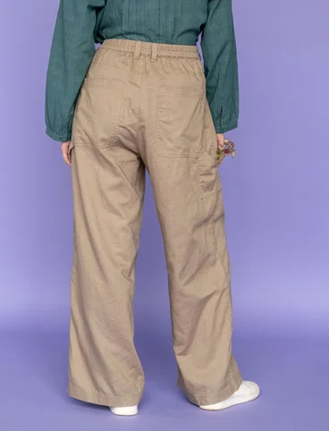 Pantalon tissé « Garden » en coton biologique/lin - taupe