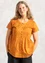 Short-sleeve “Pytte” blouse in organic cotton (amber/patterned S)