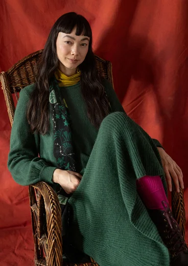 “Vinternatt” knit tunic in an alpaca blend - dark green