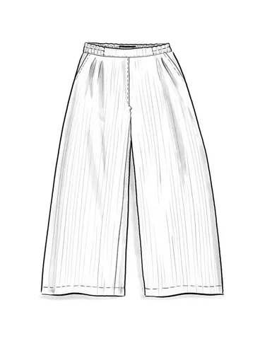 “Alva” woven pants in linen - dark jade/striped