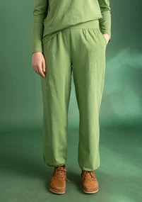 “Stella” organic cotton/elastane jersey trousers - coriander