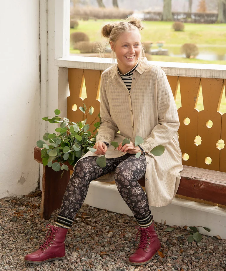 “Värmland” woven shirt dress in organic cotton