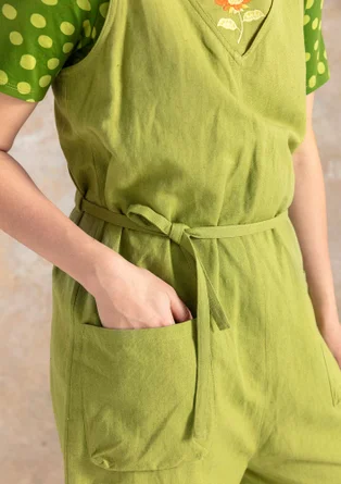 “Gardener” organic cotton/linen dungarees - kiwi