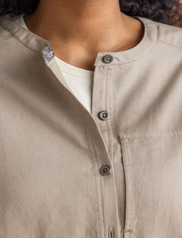 Chemise tissée en twill de coton biologique - taupe