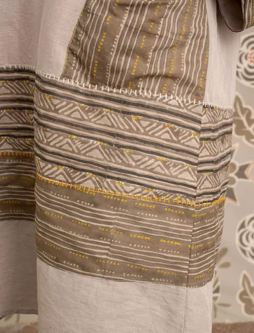 Geweven jurk "Amber" van biologisch katoen/linnen - kalksteen