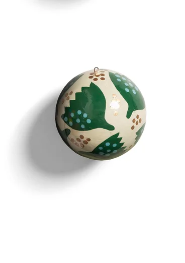 Boule de Noël "Gnistra" en papier mâché - vert bouteille clair