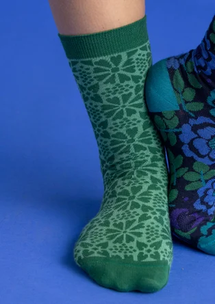 “Freja” socks in organic cotton - malachite